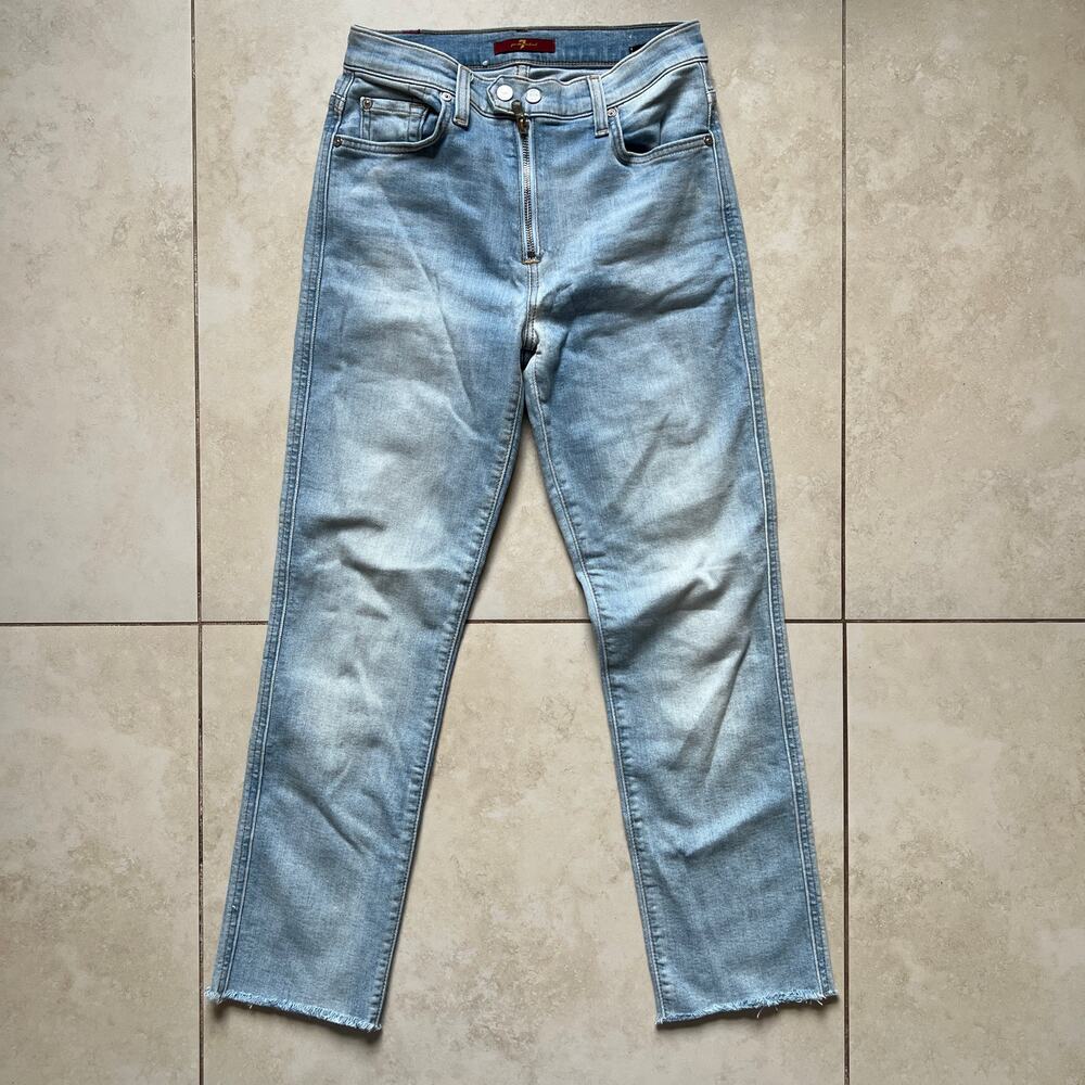 7 For All Mankind Light Wash Straight Jeans Size 27